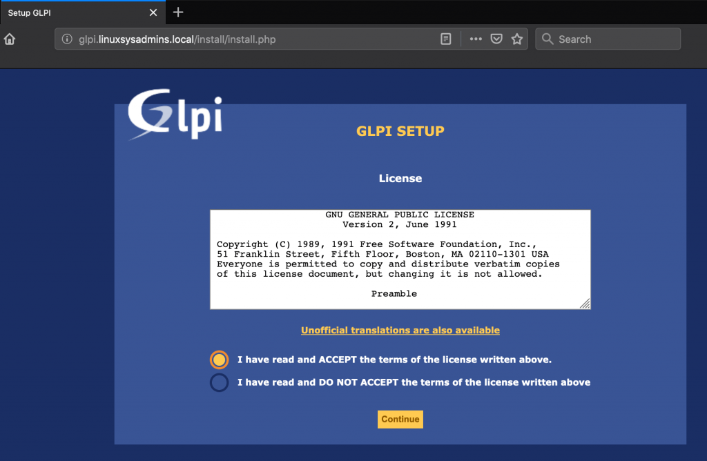 GLPI Asset Management Licence Agreement for 
