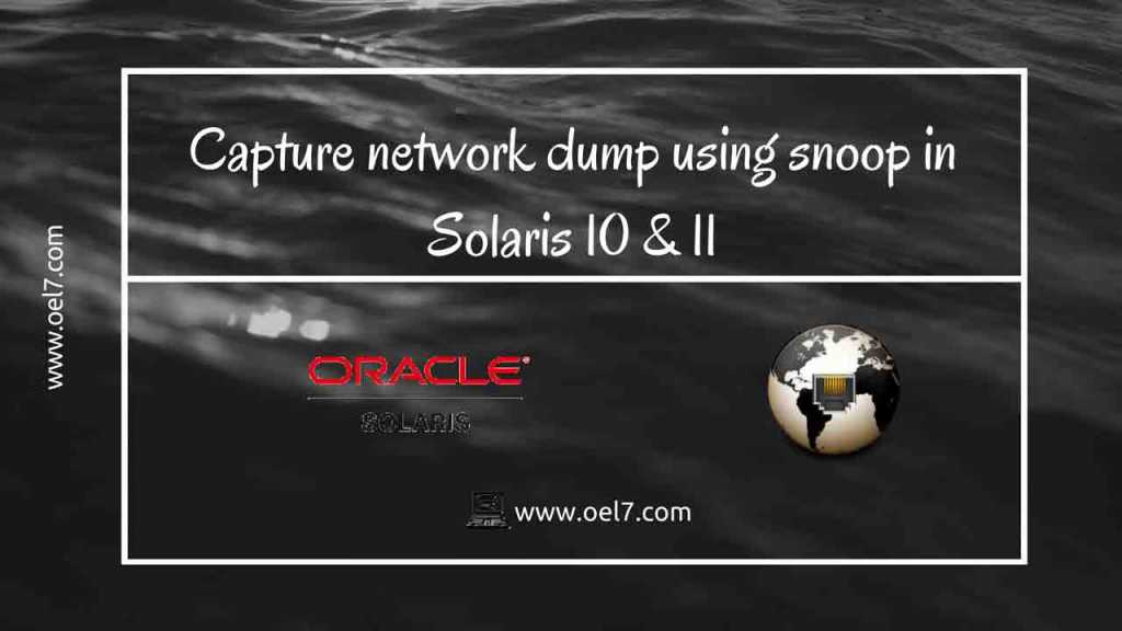 Capture network dump using snoop in Solaris.