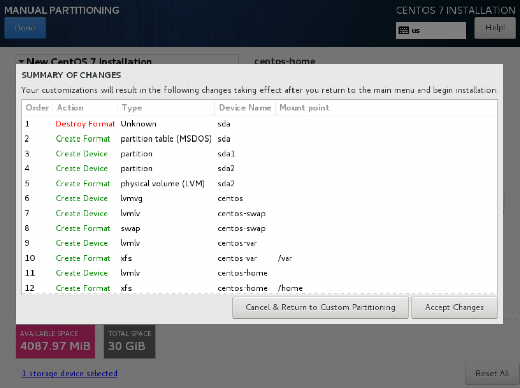 Filesystem confirmation