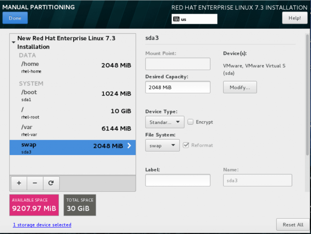 Manual Partitions layout