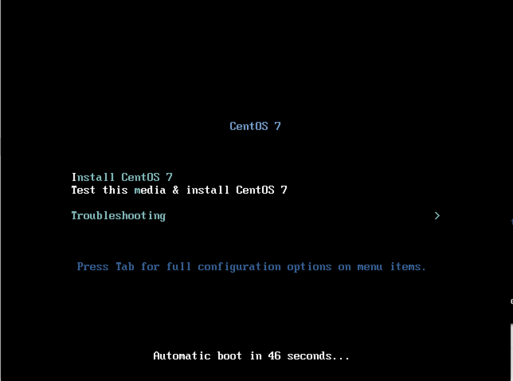 CentOS installation booting