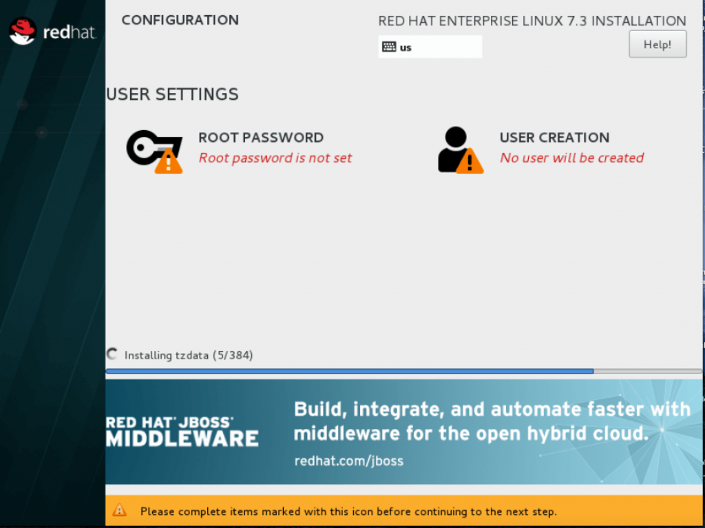 Create with root user password