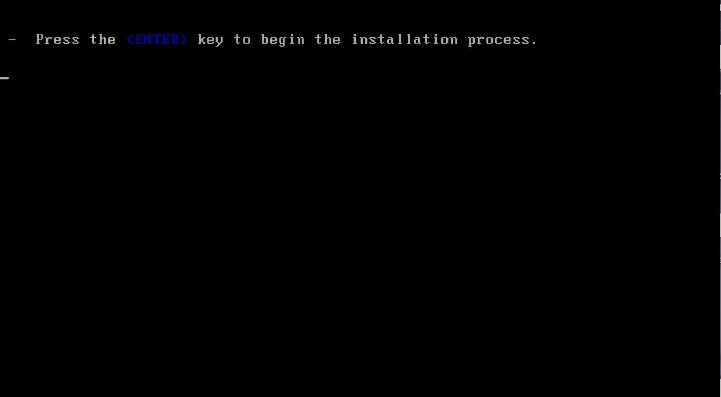 Press enter to being the installation