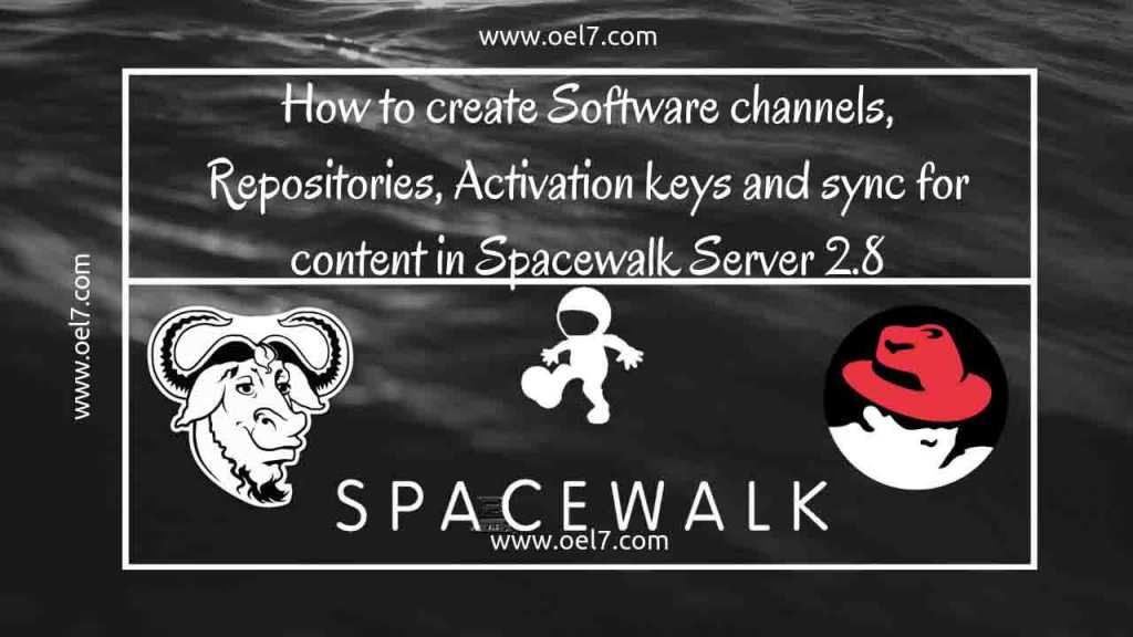 How to create Software channels, Repositories, Activation keys and sync in Spacewalk Server 2.8 1