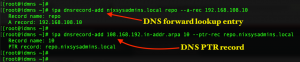 Create DNS records using IPA command from CLI