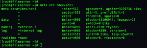 Create a filesystem in Linux using mkfs.xfs command