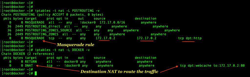 Postrouting iptables rule for docker containers