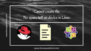 cannot create file no space left in device