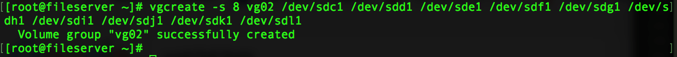 creating the volume group using mutipile disks 1