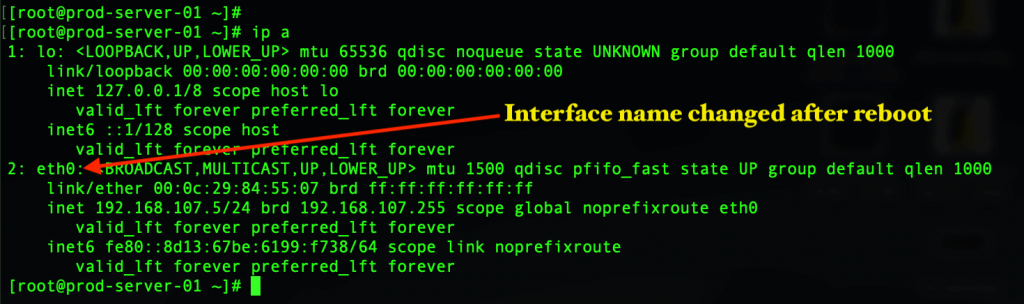 interface name after change