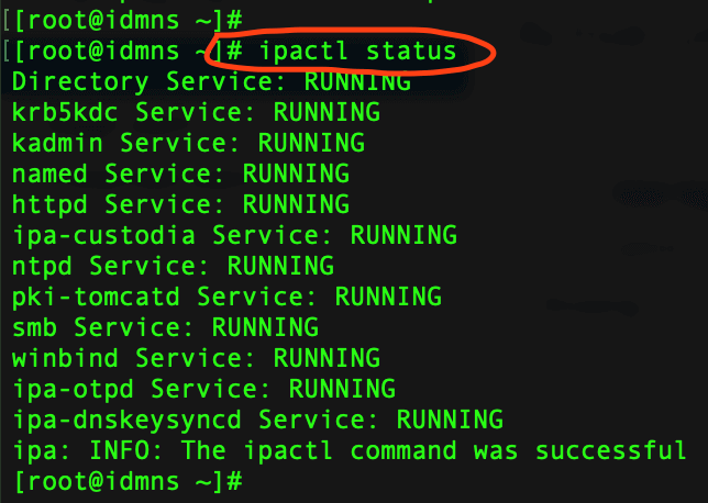 ipactl command for status check