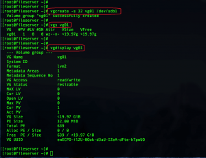 vgcreate define PE size