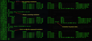 Pausing and resuming docker containers