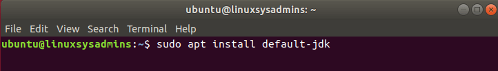 Install with default jdk