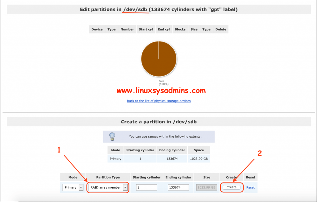 Creating partition