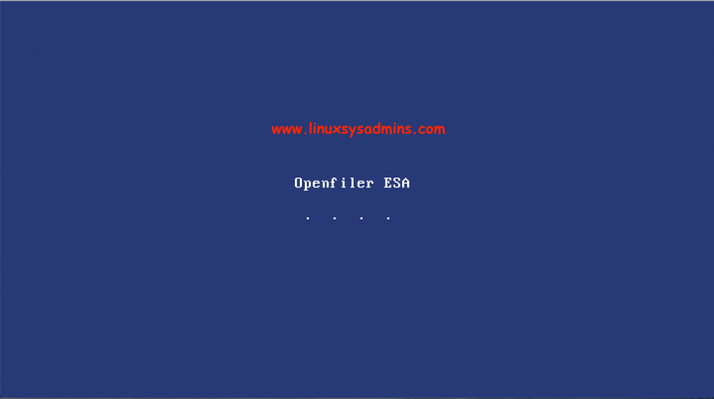 Booting Openfiler after installation