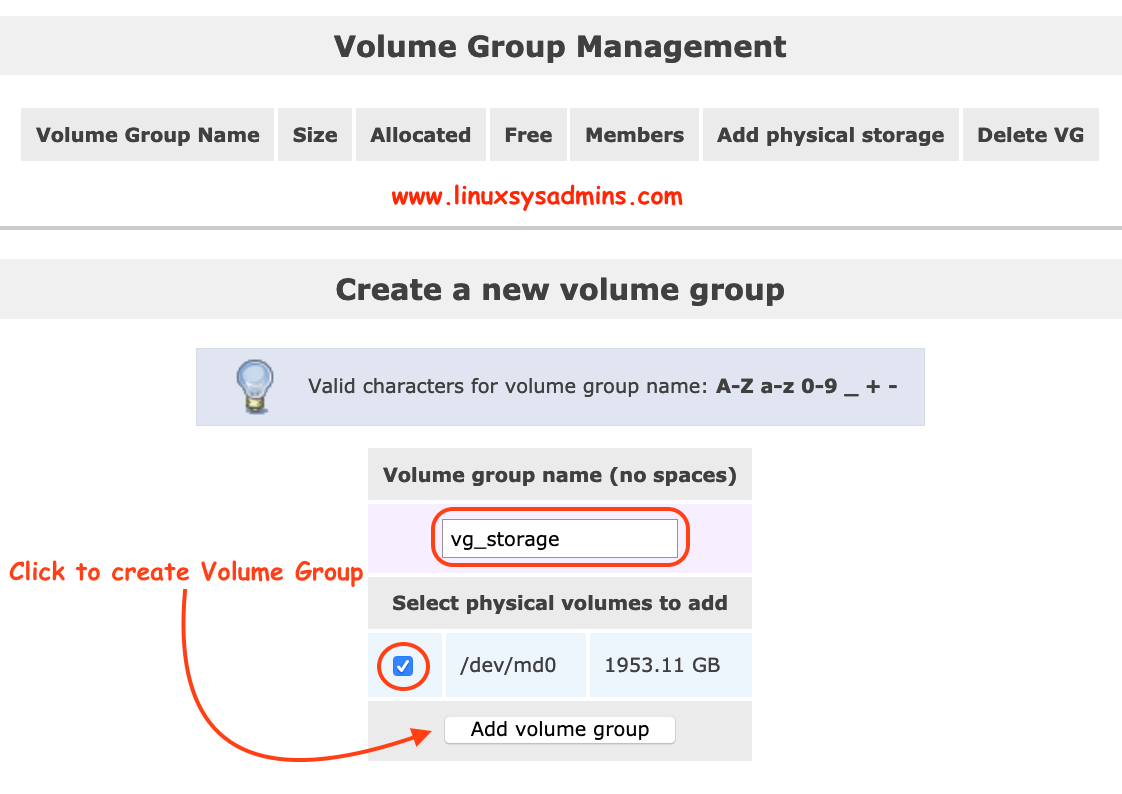 Openfiler Storage | Creating Software RAID and Volumes