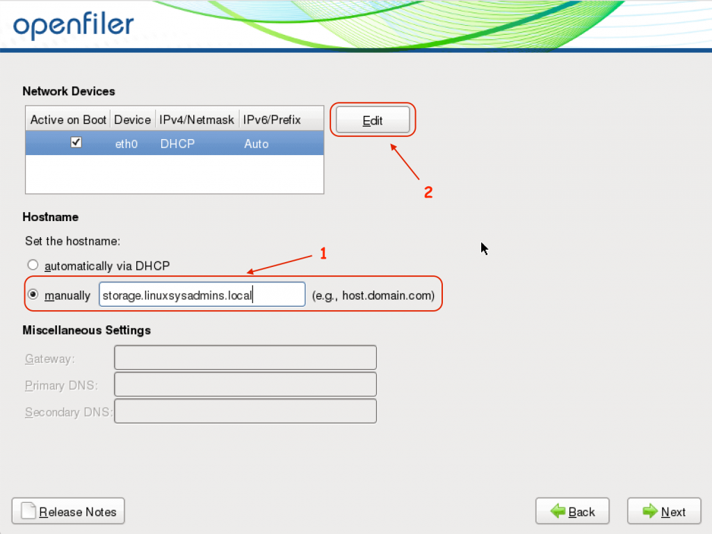 Configure Static IP/Name