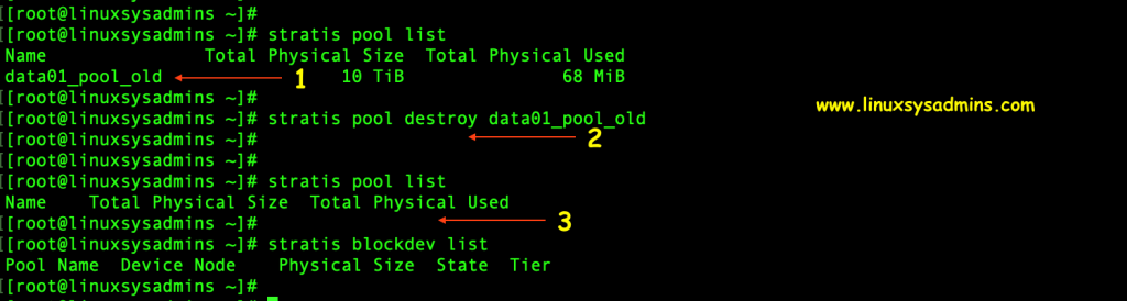 Destroy Pool in Stratis