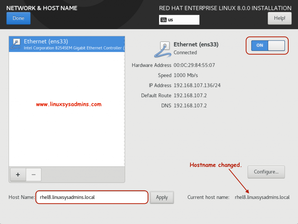 Configuring Hostname and Enable Interface.