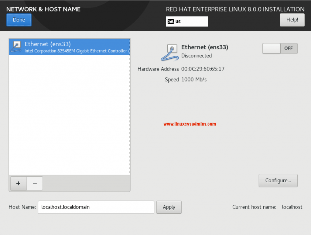 Configure Network and Hostname