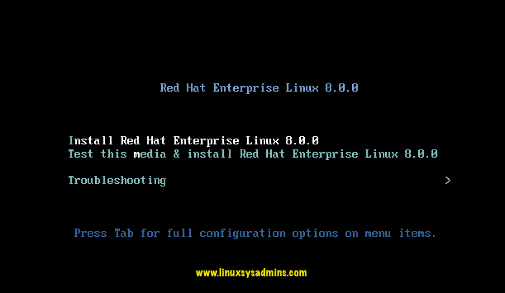 RHEL 8 booting from ISO