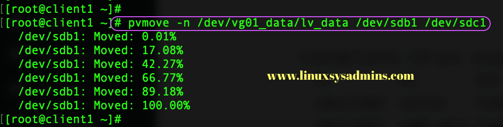 Logical Volume Migration using pvmove