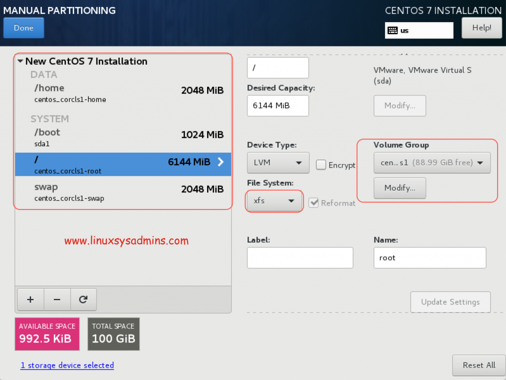 Disk and Partitioning for Cluster Setup