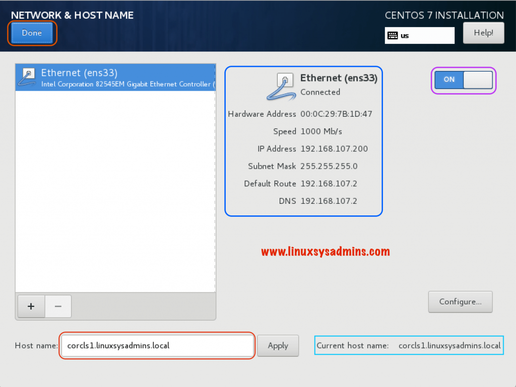 Linux Cluster Network and hostname settings