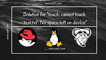 The solution for “touch: cannot touch `test.txt’: No space left on device”