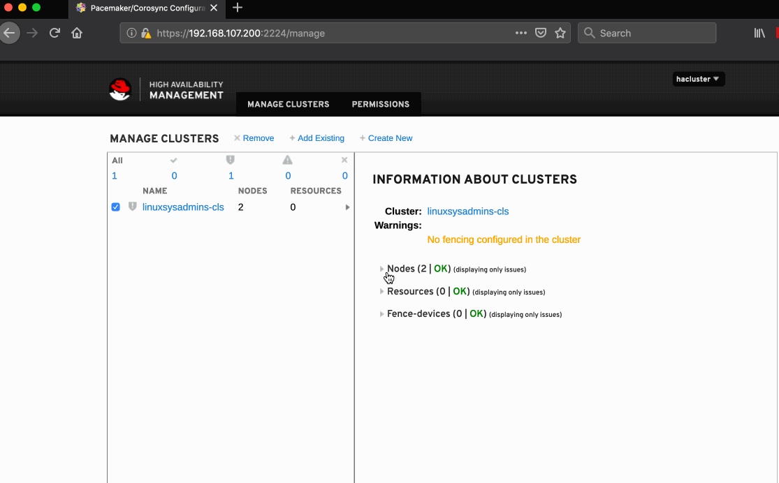 How to Manage Pacemaker Linux cluster from Web GUI 1