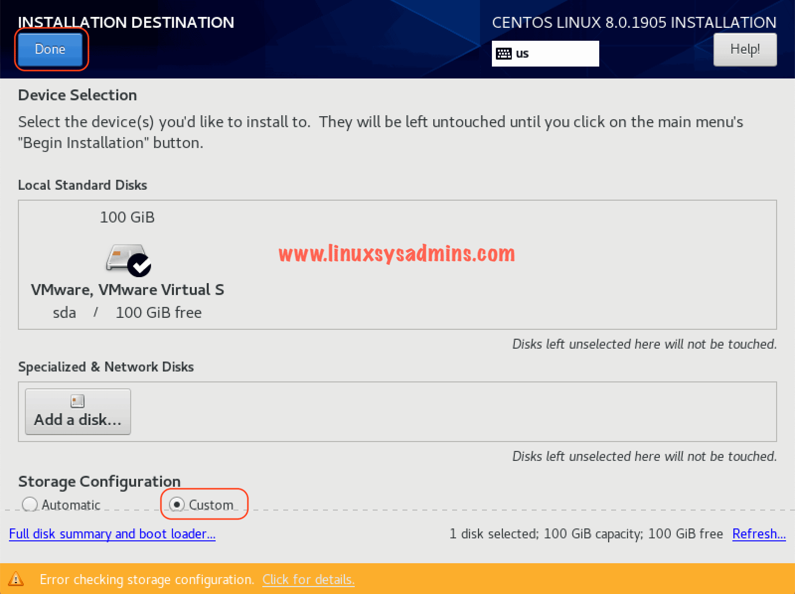 Step by Step Installing CentOS Linux 8 with Screenshots – Linux sysadmins