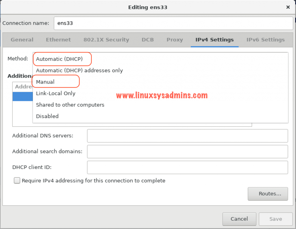 Interface IP configuration-DHCP or Static