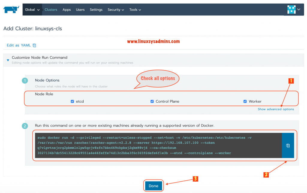 Adding client with the cluster