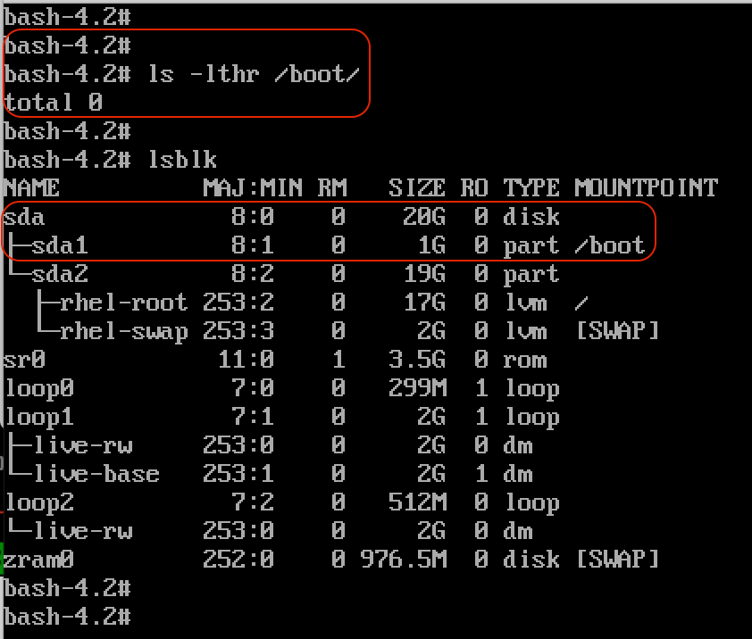 find the /boot residing disk