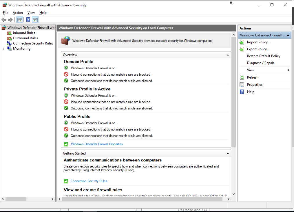 Firewall with advance settings