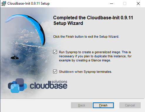 Finish the Cloud base setup