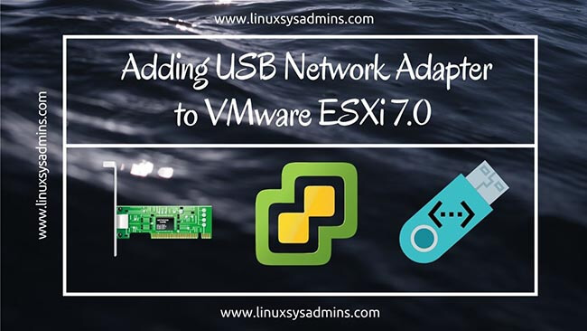 Adding USB Network adapter to VMware