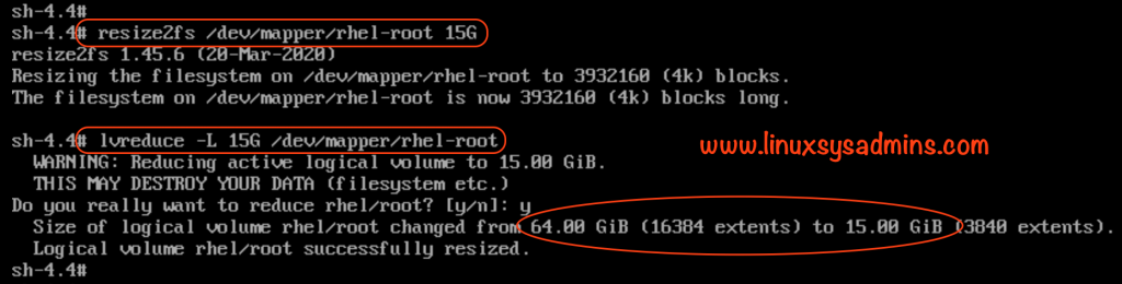 Resize root lvm