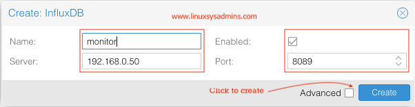 Influxdb server info in proxmox