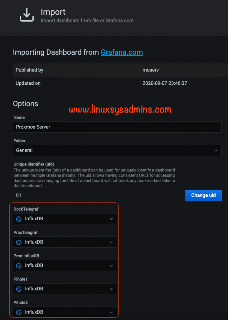 select the data sources