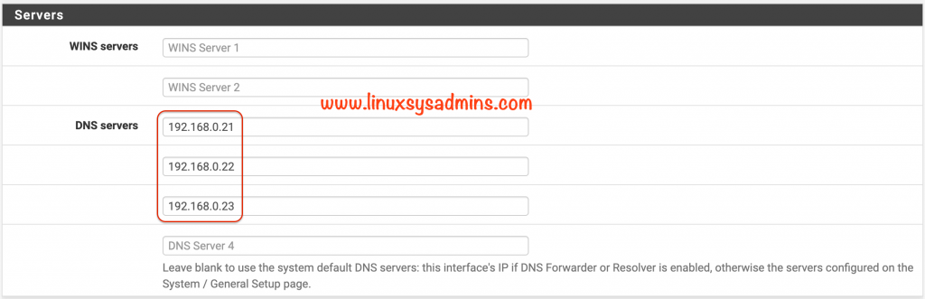 DNS entries for VLAN in pfSense